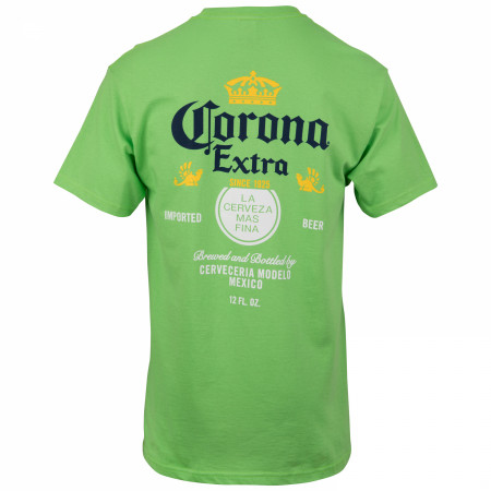 コラソン F※※CK CORONA Tシャツ L Corona Extra Label Vivid Lime Front and Back Print T-Shirt